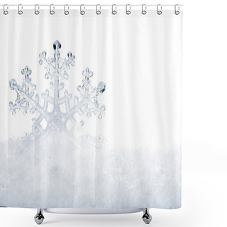 Personality  Snowflake In Snow. Shower Curtains