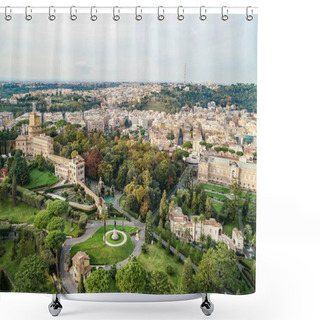 Personality  Gardens Of Vatican Near Historical Buildings In Italy  Shower Curtains
