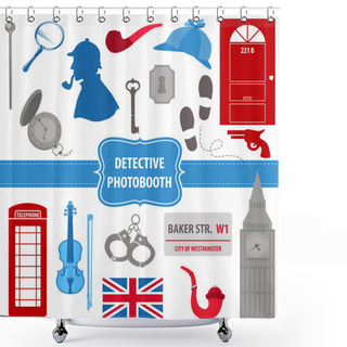 Personality  Detective Sherlock Party Set - Photobooth Props Shower Curtains
