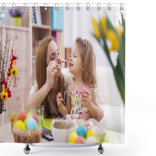 Personality  Mother And Her Baby Have Fun Shower Curtains