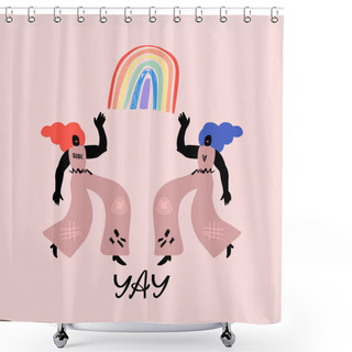 Personality  Gay Pride LGBT Concept Vector Illustration. Clipart EPS. Shower Curtains