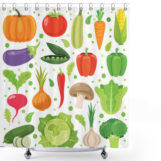 Personality  Fresh Vegetables For Healthy Eating Shower Curtains