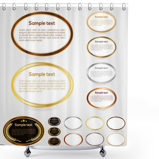 Personality  Set Of Oval-shaped Web Buttons. Vector Illustration Shower Curtains