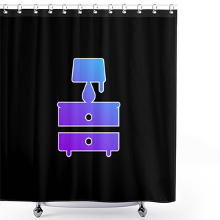 Personality  Bedside Table Blue Gradient Vector Icon Shower Curtains
