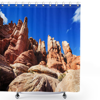 Personality  Sandstone Formations In Utah, USA Shower Curtains