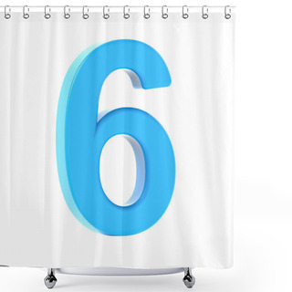 Personality  Light  Blue Number 6 Shower Curtains