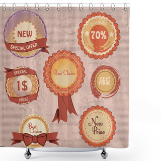 Personality  Sale Signs  Banner Vector Illustration   Shower Curtains