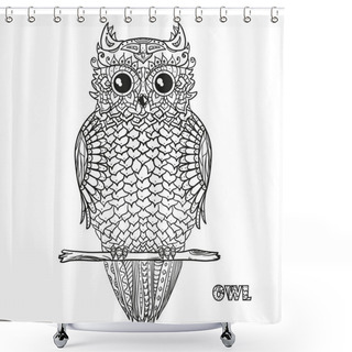 Personality  Owl. Design Zentangle. Shower Curtains