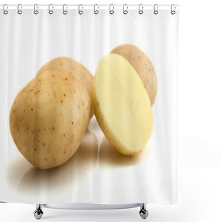 Personality  Potatoes Isolated On The White Background Shower Curtains