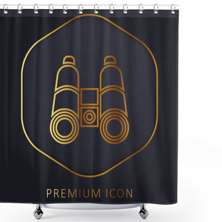 Personality  Binocular Golden Line Premium Logo Or Icon Shower Curtains