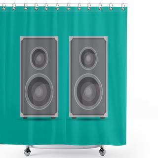 Personality  Speaker Box, Vector Shower Curtains