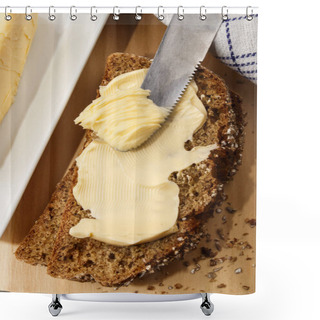 Personality  Home Baked IIrish Wheaten Bread With Butter Shower Curtains