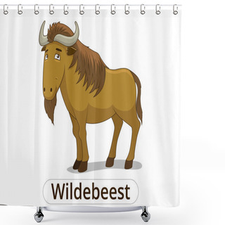 Personality  Wildebeest African Savannah Animal Cartoon Shower Curtains