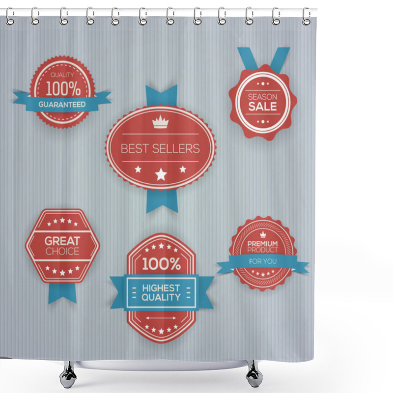 Personality  Shopping labels collection vector illustration  shower curtains