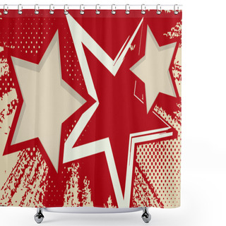 Personality  Grunge Background With Stars. Shower Curtains