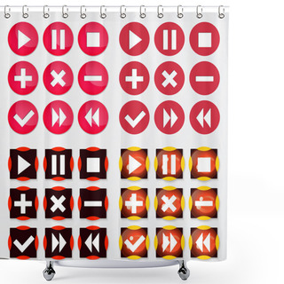 Personality  Vector Icons Set. Vector Illustration. Shower Curtains