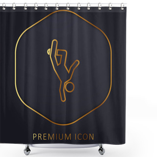 Personality  Breakdance Golden Line Premium Logo Or Icon Shower Curtains