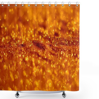 Personality  Fantastic Painted Copper Sand Made Of Glitters - Festive Concept With Bokeh Texture - Abstract Photo Background Shower Curtains