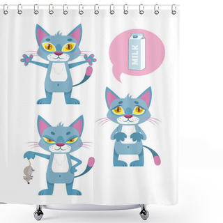 Personality  CATS FUNNY CHARACTERS Shower Curtains