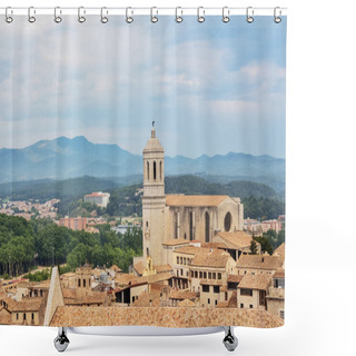 Personality  View Over The Old Center Of Girona, Catalonia Shower Curtains