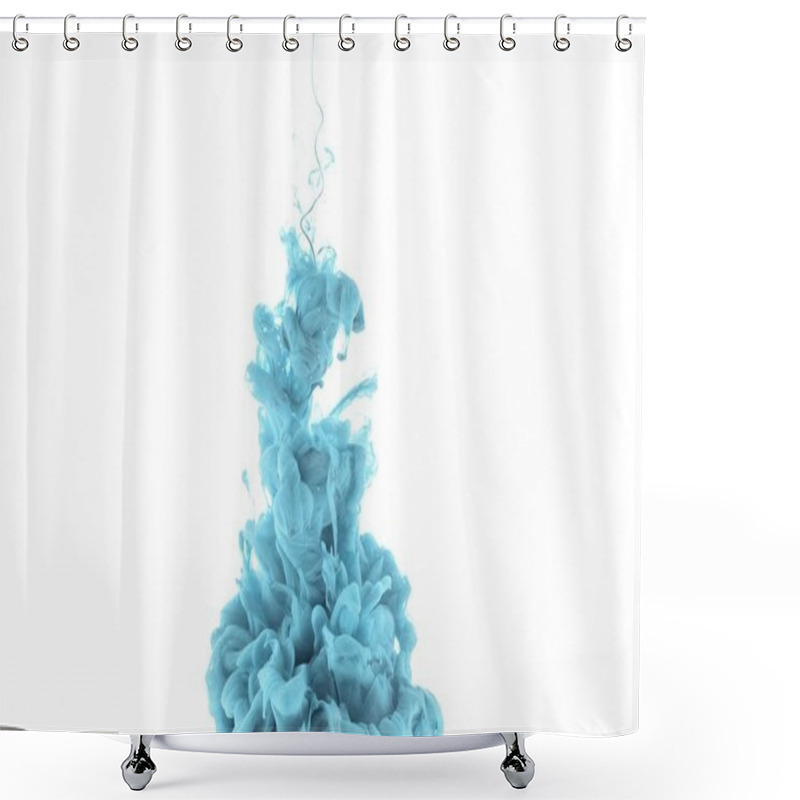 Personality  Blue Paint Splash Isolated On White Shower Curtains