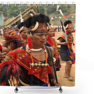 Personality  Dancing Boy In Nagaland India Shower Curtains