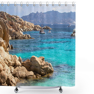 Personality  Beach Of Cala Coticcio, Sardinia, Italy Shower Curtains