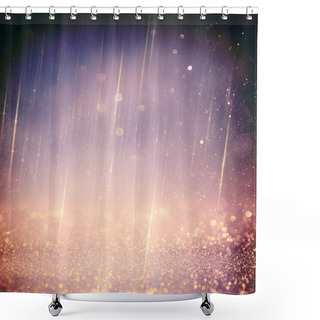 Personality  Glitter Vintage Lights Background. Light Silver , Gold, Purple And Black. Defocused. Shower Curtains