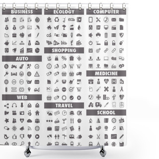 Personality  Basic Icons Set Shower Curtains