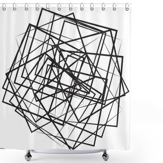 Personality  Geometric Abstract Squares Background Shower Curtains