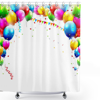 Personality  Birthday Balloons Shower Curtains