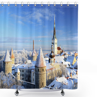 Personality  Tallinn City. Estonia. Snow On Trees In Winter Shower Curtains