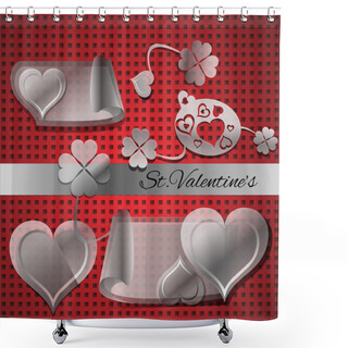 Personality  Vector Set Of Elements For Valentine's Day. Shower Curtains