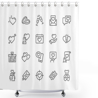 Personality  Line Love Icons Shower Curtains