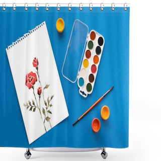 Personality  Drawing, Paints And Brush Shower Curtains