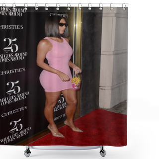 Personality  LOS ANGELES - AUG 21:  Kim Kardashian At The Christie's X 25th Anniversary Auction Preview At The What Goes Around Comes Around On August 21, 2018 In Beverly Hills, CA Shower Curtains
