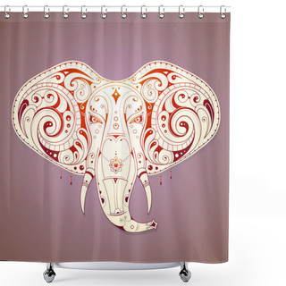 Personality  Elegant Elephant Illustration Shower Curtains