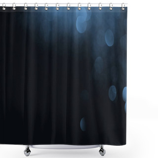 Personality  Blue Bokeh On Black Background With Copy Space Shower Curtains