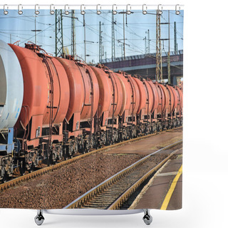 Personality  Oil Tanker Railway Carriages Shower Curtains