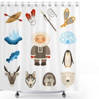 Personality  Chukchi Icons Set Shower Curtains