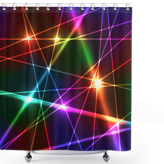 Personality  Rainbow Laser Background Shower Curtains