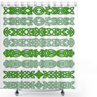 Personality  Green Celtic Ornament Elements Shower Curtains