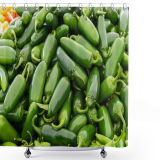 Personality  Jalapeno Hot Peppers At The Market Shower Curtains
