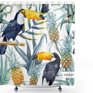 Personality  Watercolor Tropical   Pattern Shower Curtains