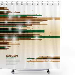 Personality  Green, Brown Horizontal Abstract Lines Background - Spring Theme Shower Curtains