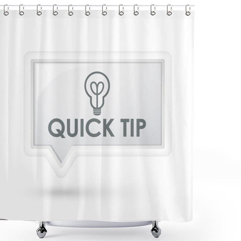 Personality  Quick Tip Words With Bulb Icon On A Speech Bubble  Shower Curtains