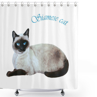 Personality  Grey Cat Lying On Bed  Shower Curtains