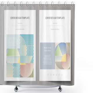 Personality  Business Templates For Brochure, Magazine, Flyer, Booklet Or Report. Cover Template, Abstract Vector Layout In A4 Size. Minimalistic Design With Lines, Geometric Shapes Forming Beautiful Background. Shower Curtains
