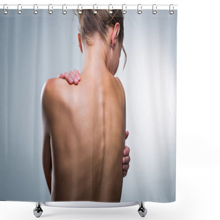 Personality  Beauty Portrait Of A Beautiful Female Model's Back Shower Curtains