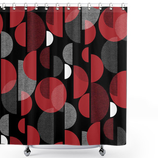 Personality  Modern Red And Black Active Seamless Pattern Shower Curtains